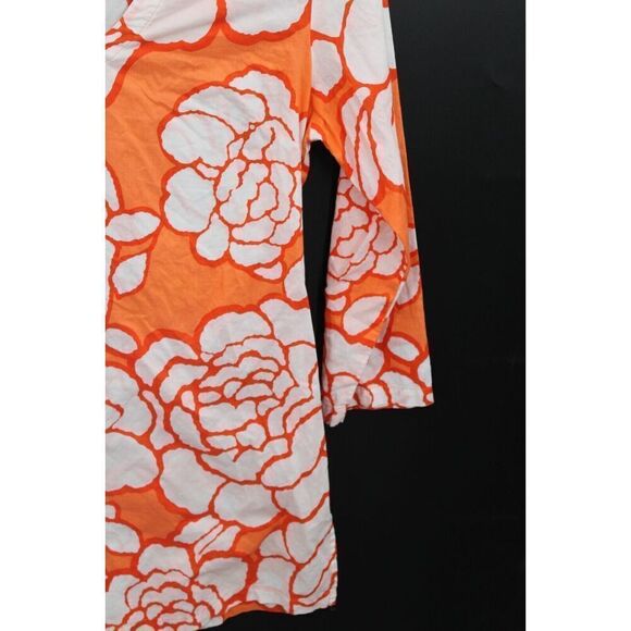 Tori Richard Honolulu Orange Floral Print Women's Size 8 Cover Up 3/4 Sleeve - Picture 4 of 7